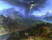 Mountain Landscape with Lightning. jean-francois millet